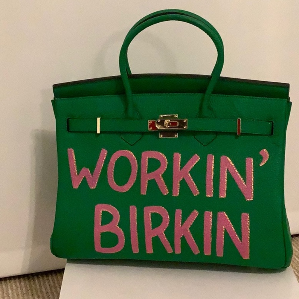 Hermes style bag with custom design